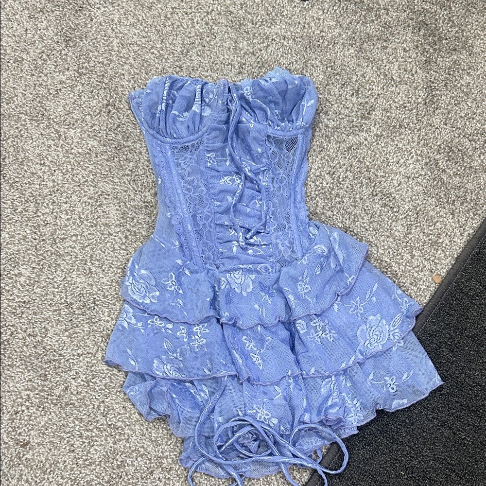 Blue Floral Mini Dress